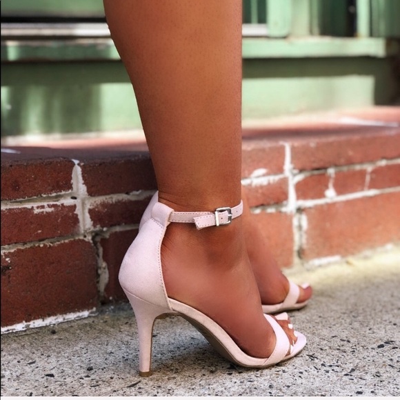 🆕Lennon Nude Vegan Suede Thin Ankle Strap Heels - Picture 8 of 8